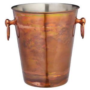 Indian Handmade Copper Ice Bucket Round Shape Metal Vintage Style Party Beverage <b>Cooler</b> Barware Wine <b>Cooler</b> - Product Image 1