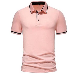 Camiseta Polo de Golf de Color Sólido para Hombre, Logotipo Personalizado Impreso, Tejido de Algodón, Talla Grande - Product Image 3