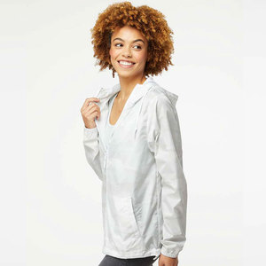 Veste softshell blanche à capuche pour femme, résistante à l'eau, avec fermeture éclair, poches, coupe classique, pour toutes les saisons, vêtements d'extérieur - Product Image 1