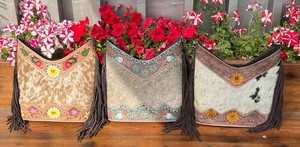 Nouveaux vrais cheveux élégants faits à la main sur cuir de vachette usiné Boho frange sacs à bandoulière Western à la mode femmes gland sacs à bandoulière - Product Image 2