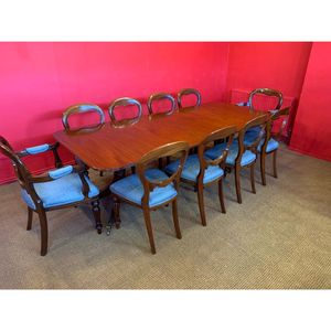 Ensemble de salle à manger de luxe traditionnel en teck massif, écologique et durable, style victorien, 10 places, avec grande table sur piédestal - Product Image 1