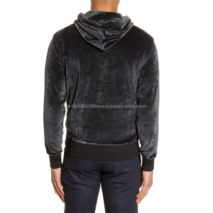 Factory Custom Made Comfortable <b>Velour</b> <b>Hoodies</b> men streetwear Pullover <b>hoodies</b> manufacture - Product Image 3