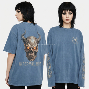 Camiseta Extra Grande de Algodón Desgastado de 240 g/m² Personalizada para Mujer, con Estampado Gráfico Steampunk de Mechanical Mayhem, Lavado Vintage - Product Image 3