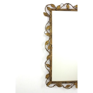Wholesale Customizable Framed Brass <b>Wall</b> Mirror with <b>Leaf</b> Pattern Modern <b>Decorative</b> Metal Frame Portable Eco-Friendly - Product Image 5