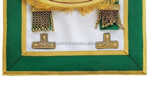 ผ้ากันเปื้อนสก็อตสำหรับพิธีกรรมคุณภาพระดับพรีเมียมผ้ากันเปื้อนลายสก็อตสำหรับงานฝีมือแบบผ่านมาคุณภาพระดับพรีเมียมสีเขียวและน้ำตาล - Product Image 2