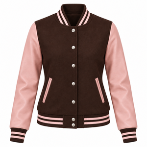 Parches Bordados de Alta Calidad, Chaqueta Varsity Corta Personalizada con Logotipo de Béisbol para Mujer, Precio al por Mayor - Product Image 4