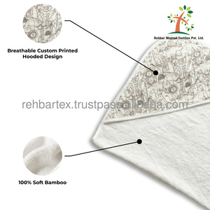 Serviette de bain à capuche unisexe 100% coton pour enfants, douce, extra-absorbante, serviette de bain pour bébé, capuche imprimée, multicolore, hypoallergénique - Product Image 4