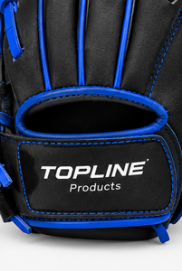 Topline Professional Black Leather <b>Baseball</b> <b>Glove</b> with Blue Lacing for Fielding Training - Product Image 5