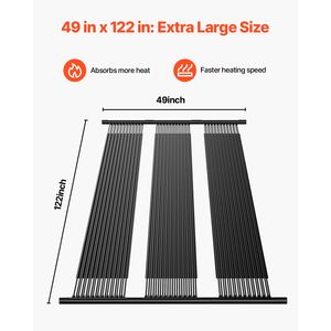 Set di 4 Pannelli Solari per Piscina in HDPE da 10 Piedi, Resistenti alle Intemperie, con Accessori Completi, Riscaldatore Solare Universale per Piscina - Product Image 3