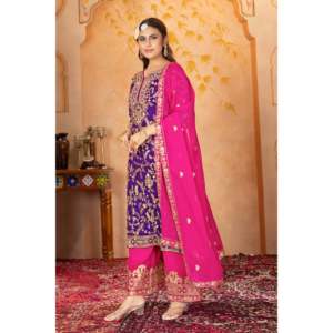 Ensemble de vêtements de fête pour femmes de créateur avec élégant Dupatta et Pent pour les occasions - Product Image 2