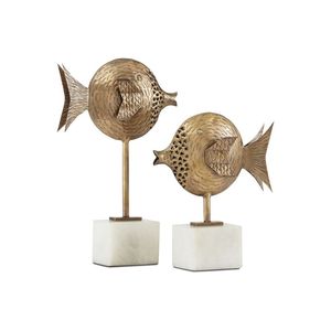 Sculpture de poisson en laiton artisanale, pièce maîtresse pour la décoration de table console et collection d'art décoratif haut de gamme pour la maison - Product Image 4