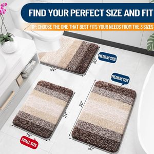 Hot Selling 17"x24" Microfiber Bath <b>Mat</b> Super <b>Absorbent</b> Non-Slip Floor Thick Plush Shaggy Tufted Bathroom Rug Washable Hotel - Product Image 2