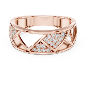 Bague en diamant rond cultivé en laboratoire THE ROYAL TRIAD, sertie en or rose 18 carats, pour mariage, fiançailles, cadeau, usage quotidien au bureau, pour homme - Product Image 4