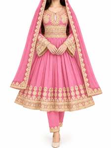 Servicio OEM: Vestidos Afganos Vintage de Cachemira de Alta Calidad para Mujer, con Encaje, Color Sólido, Ecológicos, Cintura Natural, MOQ Bajo de 20 Conjuntos - Product Image 1
