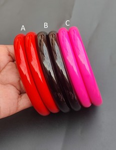 กำไลข้อมือสีชมพูสด สีแดง สีดำ เรซิ่นเรียบง่าย กำไลเครื่องประดับเรซิ่น สไตล์ทันสมัยสำหรับใส่ทุกวัน กำไลเรซิ่นแฟชั่นสมัยใหม่ - Product Image 5
