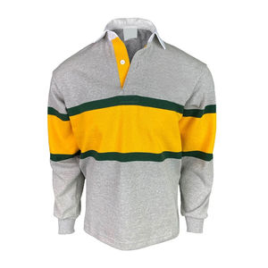 INDEX APPAREL Chemise de rugby à manches longues pour homme, gris, jaune, vert, couleurs contrastées, col rabattu, coupe classique, vêtements pour toutes les saisons - Product Image 5