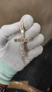 Colgante de Cruz VVS Moissanite, Colgante de Plata 925, Colgante de Cruz Cristiana, Joyería Cristiana, Colgante Religioso Hip Hop Iced Out - Product Image 5