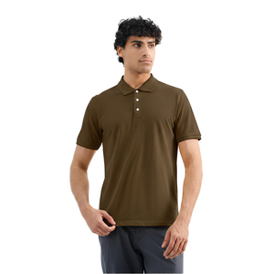 Polo de Manga Corta Amarillo Sólido para Hombre, Diseño Casual de Punto con Botones, Corte Regular - Product Image 5