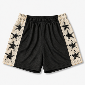 Shorts de basket en mesh pour hommes, imprimé étoiles, respirants, séchage rapide, logo personnalisé, streetwear, marque privée, vente en gros, shorts en mesh personnalisés OEM - Product Image 4