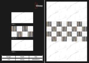 Azulejos de porcelana brillante contemporáneos de 30x60 cm (300x600 mm) diseñados para paredes y suelos interiores refinados con una resistencia duradera. - Product Image 3