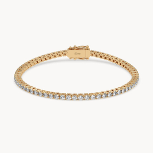 Bracelet tennis jaune, or rose, diamant de laboratoire, taille brillant rond, élastique, pour femme, cadeau d'anniversaire ou de mariage - Product Image 2
