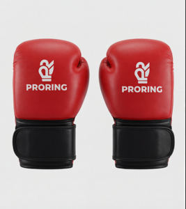 Ensemble d'équipement de boxe professionnel personnalisé rouge et gants en mousse injectée - Product Image 1