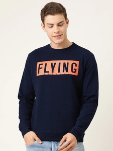 Sweat-shirt à col rond bleu marine pour homme, coupe classique, logo imprimé, pull décontracté, tricot d'automne, 100% coton - Product Image 4