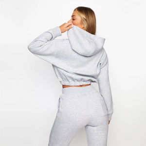 OEM Service Breathable Printed Women Plus Size <b>Tracksuit</b> Sets 100% Cotton Lightweight Windproof High Quality Wholesale crop top - Product Image 3