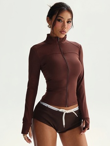 New Style 2026 Fashion Spandex Long Sleeve Breathable Lightweight Yoga <b>Jacket</b> <b>Workout</b> Gym Clothing - Product Image 2