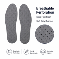 Semelles intérieures de sport en latex gris poreux anti-fatigue, à circulation d'air, pour une marche facile, fournisseur technique de premier plan