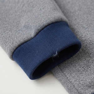 Conjunto Deportivo de Punto Sólido para Mujer, Transpirable, de Secado Rápido, con Capucha y Manga Larga, Estilo Casual, Corte Regular, para Invierno, en Gris y Azul Marino - Product Image 4