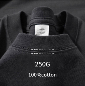 เสื้อยืดคอกลมแขนสั้นผ้าฝ้ายแท้ 100% น้ำหนัก 250 กรัม สีพื้น ทรงปกติ สำหรับผู้ชายไซส์ใหญ่ ดีไซน์เรียบง่าย - Product Image 1