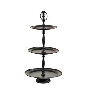 Modern Gold Metal 3-Tier Serving Tray Decorative Flower Edge Cupcake Holder Afternoon <b>Tea</b> Pastry Display <b>Stand</b> - Product Image 3