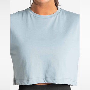 Top Deportivo Corto para Mujer, Verano, Corte Ajustado, 100% Algodón, Secado Rápido, para Gimnasio, con Color y Logotipo Personalizados (OEM) - Product Image 5