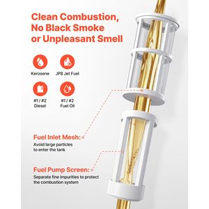 Riscaldatore Diesel/Cherosene Portatile a Aria Forzata da 45000 BTU, Tipo Torpedo con Maniglia per Garage, Cantiere, Magazzino - Product Image 5