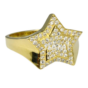 <b>Mens</b> Iced Out Moissanite Star Shape Cluster Hip Hop Pave Pinky <b>Ring</b> 925 Sterling <b>Silver</b> Wedding Engagement or Anniversary Gift - Product Image 5