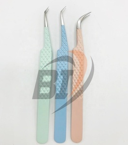 Pinzas para Pestañas de Acero Inoxidable Sólido con Recubrimiento de Color Personalizado, Marca Privada Profesional, Extensión de Pestañas, Agarre Fuerte, Punta Puntiaguda - Product Image 2