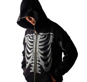 Sudaderas con Pedrería Personalizadas con Tu Propio Logotipo - Ligeras, 100% Algodón, Corte Regular de Invierno, Color y Talla Personalizables, Forradas, con Capucha, Lavadas - Product Image 3