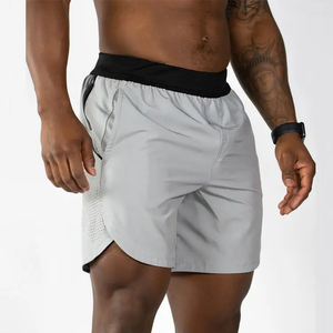 Shorts de sport pour hommes en maille respirante de haute qualité avec empiècements, personnalisables, grandes tailles, nouvelle collection, en polyester recyclé à séchage rapide - Product Image 1
