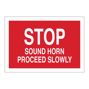 Panneau de signalisation de sécurité Brady - Stop - Klaxon sonore - Prolonger la marche lentement - 10x14 pouces - Pour les zones de travail industrielles - Product Image 2