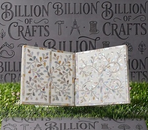 Premium Craft Floral Vine MOP Inlay Wooden Rehal Folding <b>Book</b> Stand Elegant Home Pray Room <b>Decor</b> - Product Image 5