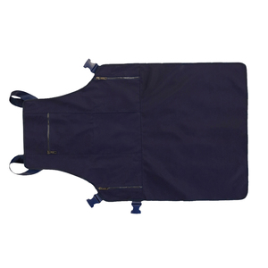 Cape de coiffure pleine longueur en tissu résistant avec poches zippées bleu foncé - Product Image 3