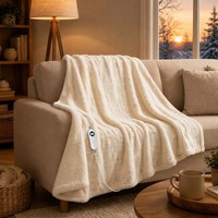 Plaid chauffant 50x60 pouces, tissage gaufré, 12 niveaux de chaleur, chauffage rapide, protection contre la surchauffe, vente en gros usine