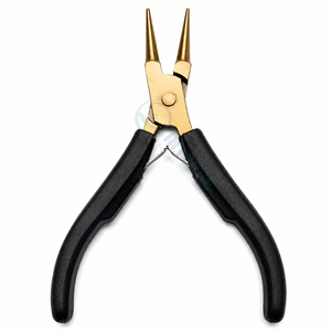 Pince à bec rond professionnelle pour la fabrication de bijoux en or, avec poignée ergonomique noire pour le tournage de chaînes - Product Image 4