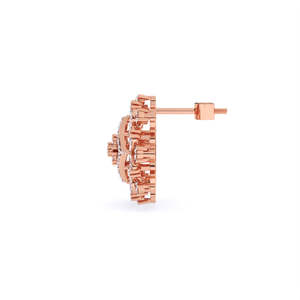Pendientes de Aro de Oro 9K Certificado de Lujo con Engaste de Zirconia Cúbica de Corte Cojín, Diseño de Corona Bohemia para Joyería de Boda Femenina - Product Image 1