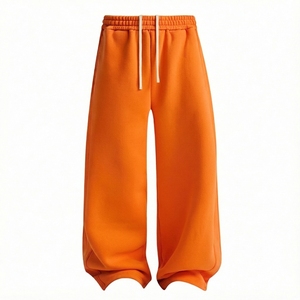 Pantalones Deportivos Personalizados de Felpa Lisa, Pantalones Anchos de Alta Calidad, Pantalones Deportivos de Pierna Ancha, Pantalones de Calle - Product Image 1