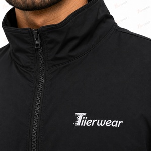 <b>Men's</b> <b>Black</b> Color Block Hooded Collar Zip-Up Waterproof Breathable <b>Windbreaker</b> Jacket Pockets Sporty Winter Outerwear - Product Image 5