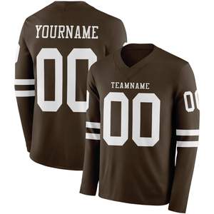 Jersey de Fútbol Americano OEM Transpirable de Manga Larga, Ropa Deportiva Personalizada para Equipos, Impresión de Nombre y Número Personalizados, Logotipo Frontal Personalizado - Product Image 5