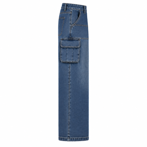 Pantalon cargo en jean vintage délavé léger et solide pour homme, coupe droite, respirant, écologique, décontracté, taille XL, vente en gros - Product Image 5