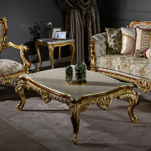 ชุดโซฟาห้องนั่งเล่นดีไซน์ฝรั่งเศสทรงสี่เหลี่ยม ทำจากไม้มะฮอกกานีเนื้อแข็ง แกะสลักด้วยมือ หุ้มเบาะอย่างหรูหรา เฟอร์นิเจอร์คุณภาพสูง ผลิตในอินโดนีเซีย - Product Image 5